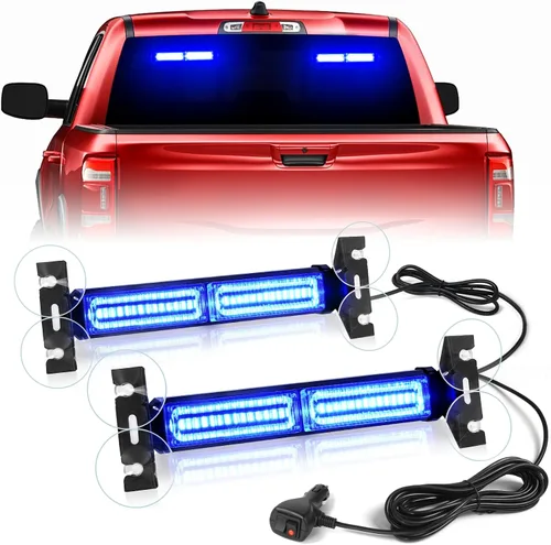 Vista 9 de HLauto Barra de Luz Estroboscópica de Emergencia 1002L Asesora de Tráfico: 40 LED Luz Intermitente de Advertencia de Seguridad para Tablero, Luces