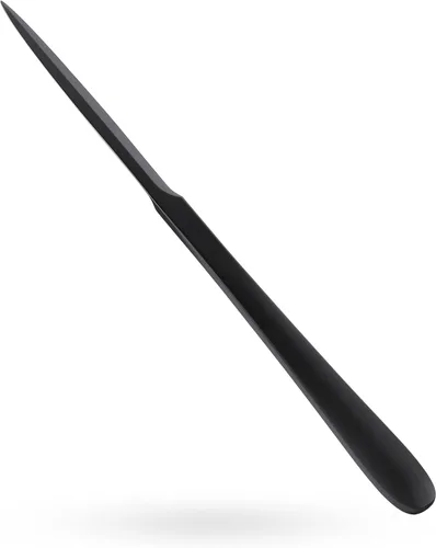 Abrecartas de metal negro de 9 pulgadas con diseño minimalista, hojas seguras de doble filo, mango largo antihuellas, abridor de correo, herramienta
