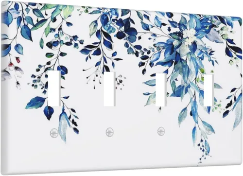 Vista 182 de Placa de Interruptor de Luz de Palanca Única Abstracta en Negro, Blanco y Gris, Cubierta de Tomacorriente, Placa de Pared Decorativa de Un