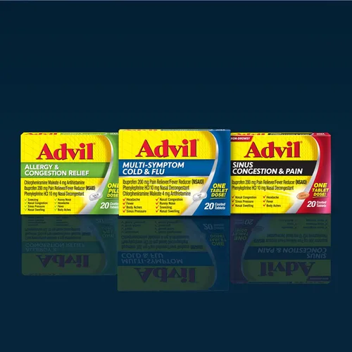 Vista 6 de Advil Sinus Congestion and Pain, Sinus Relief Medicine, Pain Reliever and Fever Reducer with Ibuprofen and Phenylephrine HCl - 50 Coated Tablets