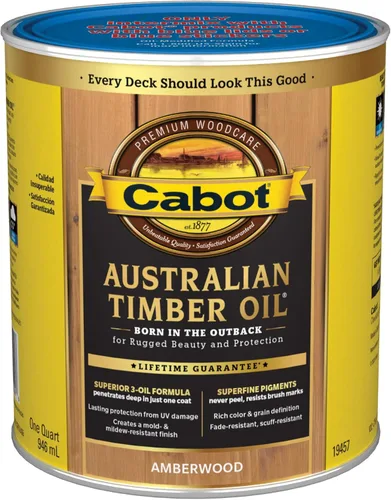 Vista 16 de Cabot Aceite de madera australiano, natural, 1 cuarto de galón