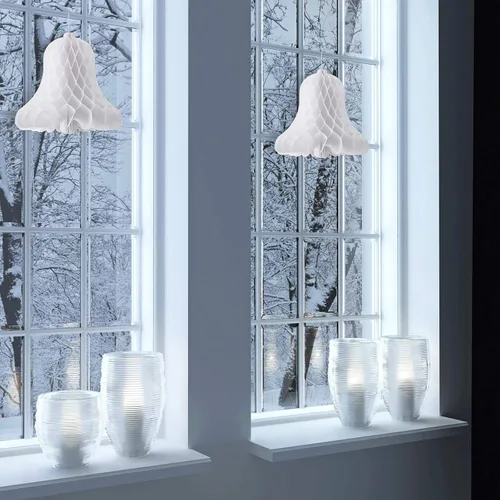 Vista 5 de WILLBOND 5 campanas de boda de papel para colgar de 12 pulgadas, campanas de panal grandes y pesadas para novia, suministros de decoración