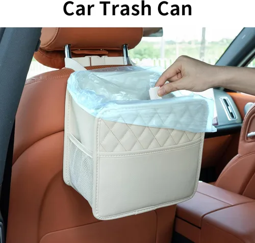Vista 4 de FrgKbTm Organizador colgante para asiento trasero de coche con soporte para documentos, bolsa con múltiples bolsillos, botella, caja
