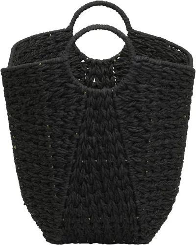 Vista 5 de Household Essentials Cesta de cuerda de papel con asas, cesta de almacenamiento tejida natural, ideal para decoración u organización