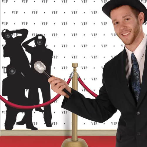 Vista 6 de Beistle Silver and Black Glittered Microphone