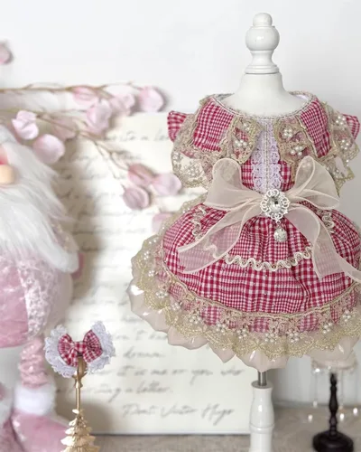 Vista 247 de Moda Vestido de Princesa de Encaje para Perro Cachorro Dulce para Perro EXTRAL Pequeño y Pequeño A-Negro XX-Pequeño