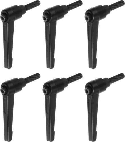 HARFINGTON 6 manijas de palanca de sujeción ajustables M6 x 0.630 in rosca macho perillas de tornillo giratorio bloqueo de trinquete de liberación