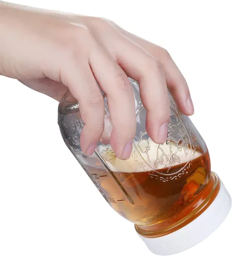 Vista 5 de 2 docenas de tapas de tarro Mason de boca regular, tapas de plástico para almacenamiento de tarros Mason y más, estándar, diámetro 70 mm, blanco