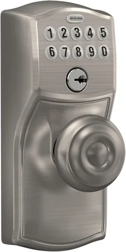 Vista 3 de SCHLAGE FE595 CAM 626 ACC Camelot Entrada de teclado con Flex-Lock y palancas Accent, cromo cepillado