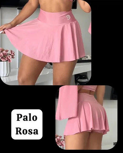 Vista 3 de Falda Short Súplex - COLOR: GUAYABA, TALLA: XXL