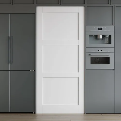 Vista 18 de WINSTELLAR - 1 panel estilo coctelera de 18 x 80 pulgadas, losa blanca imprimada para puerta interior de núcleo sólido, puerta de dormitorio