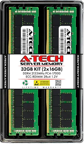 Vista 163 de A-Tech 4GB DDR4 2133MHz PC4-17000 ECC RDIMM 1Rx8 Single Rank 1.2V ECC Registered DIMM de 288 pines Módulo de actualización de memoria RAM