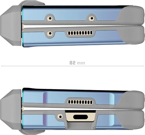 Vista 7 de Ghostek ATOMIC - Funda delgada para Samsung Galaxy Z Fold 5 con parte trasera transparente con parachoques de metal de aluminio de alta calidad