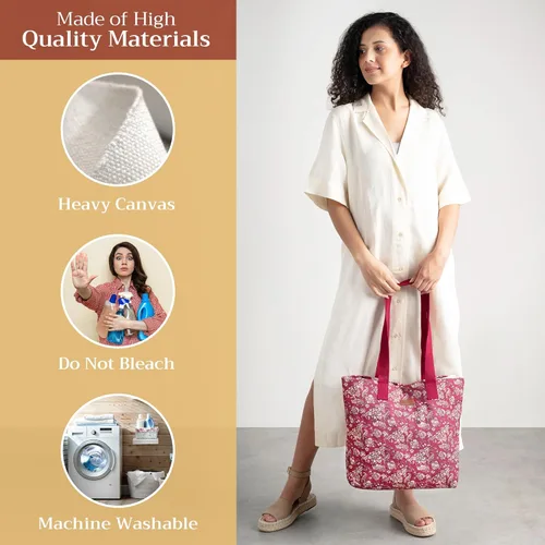 Vista 3 de Maison d' Hermine Canvas Tote Bag for Women Cotton Canvas Reusable Shoulder Grocery Bags Bulk with Handle for Shopping Travel