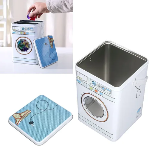 Vista 7 de Lavadora de gran capacidad para modelado de detergente en polvo con ventana de perspectiva, caja de almacenamiento multifuncional para aperitivos