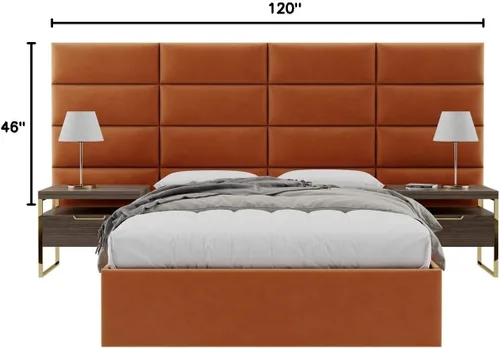 Vista 227 de Vänt - Paneles tapizados de cabecera para montar en la pared, diseño Isabelle, 60 x 23 pulgadas, configuración de 4 paneles individuales