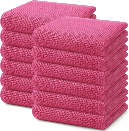 Vista 289 de Homaxy Paños de cocina de 100% algodón con tejido de gofre, ultra suaves, absorbentes, de secado rápido, 12 x 12 pulgadas, paquete de 6, amarillo
