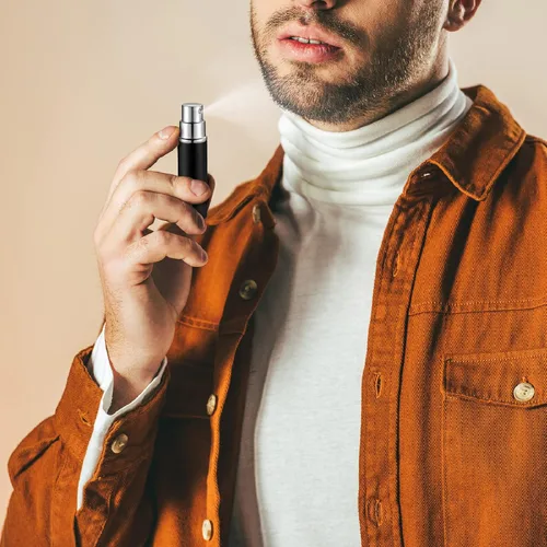 Vista 7 de Tessco for you 35 botellas de perfume atomizador de 0.3 onzas líquidas, mini pulverizador atomizador para perfume a granel recargable con bomba