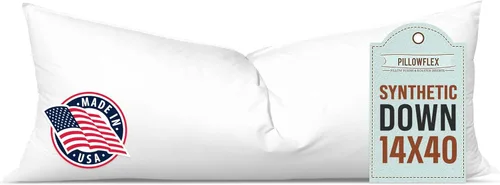 Vista 28 de Pillowflex - Inserto de almohada de plumón sintético de 16 x 22 pulgadas, ultra suave, almohada grande rectangular, lumbar, para la espalda