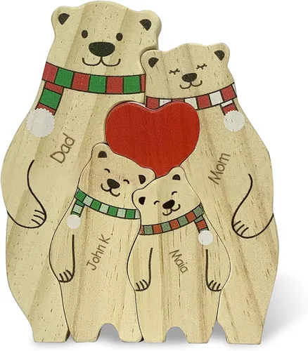 Vista 13 de Rompecabezas de madera personalizado con nombres familiares de 2 a 8, rompecabezas de madera de gato, rompecabezas de madera personalizable