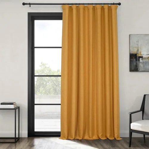 Vista 24 de HPD Half Price Drapes - Cortinas de lino sintético para sala de estar (1 panel) - 100 pulgadas de ancho x 84 pulgadas de largo - Cortinas Gris