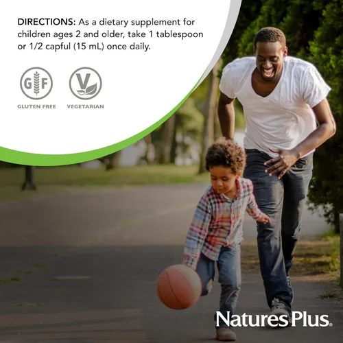 Vista 6 de NaturesPlus Animal Parade Gold - Multivitamínico líquido para niños, 16 onzas líquidas, sabor natural de bayas tropicales, suplemento de apoyo
