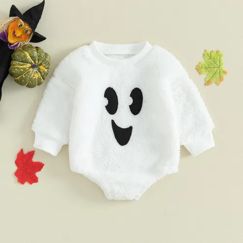 Vista 2 de Thorn Tree Sudadera de manga larga de Halloween para bebé, niño, niña, suéter de gran tamaño, cuello redondo, ropa de otoño e invierno