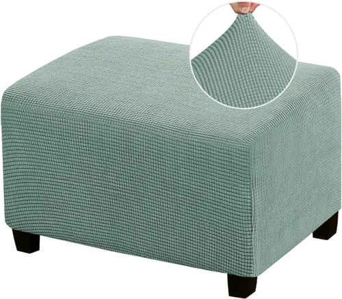 Vista 23 de Funda Elástica para Otomán Fundas para Otomán Rectangulares para Sala de Estar Taburete Reposapiés Fundas Elásticas para Adaptarse al Reposapiés