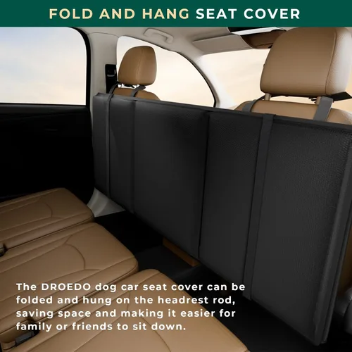 Vista 6 de Funda de asiento de automóvil de fondo duro para perros, soporta hasta 500 libras, extensor de asiento trasero impermeable para perros, hamaca