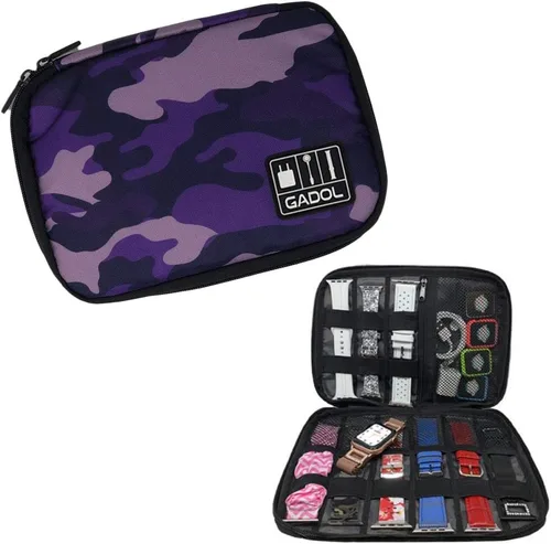 Gadol Bolsa organizadora para accesorios de relojes inteligentes, bolsa de almacenamiento para correas de relojes, cargadores, cables, auriculares y