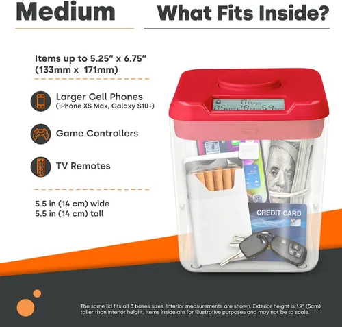 Vista 5 de Recipiente temporizador: unidades completas Kitchen Safe., blanco, transparente (White Lid + Clear Base)