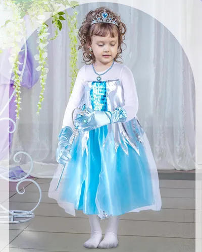Vista 6 de Toulite Juego de 3 disfraces de princesa, disfraz de princesa, disfraz de unicornio, disfraz de sirena, vestido de princesa con accesorios