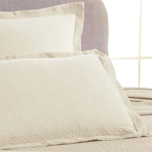 Vista 192 de Superior Fleur De Lis - Juego de colcha de algodón de 2 piezas, decoración de cama para el hogar, colcha decorativa con textura, 1 funda