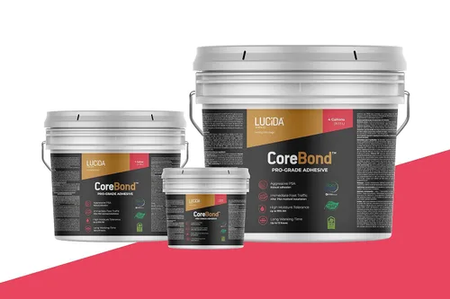 Vista 4 de Lucida Surfaces CoreBond Pro-Grade Adhesivo para Pisos de Vinilo Libre de Solventes Sensible a la Presión 1 Galón