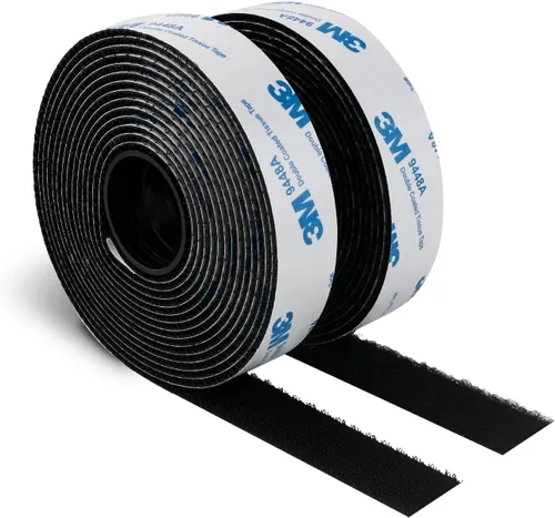 Vista 9 de Cinta autoadhesiva de gancho y bucle de 1 pulgada x 10 pies, fabricada con 3M 9448, sujetadores de tela de nailon entrelazados, cinta adhesiva