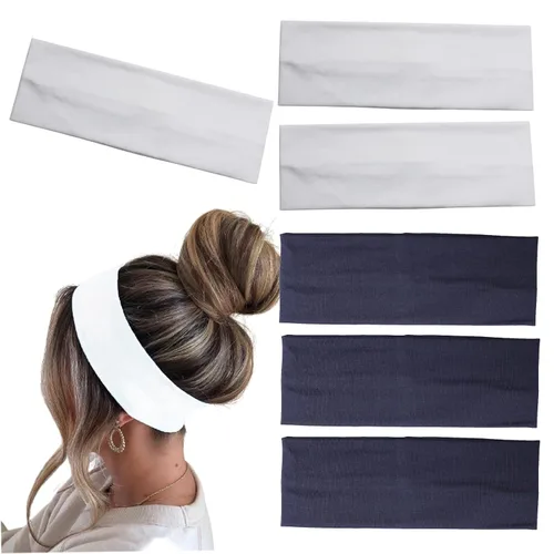 Vista 12 de 6 diademas negras para mujer, diadema de algodón antideslizante, elástica, soporte para la cabeza, accesorios para el cabello