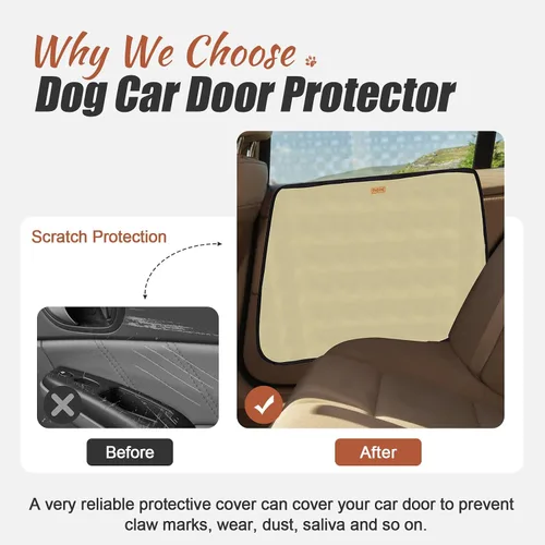 Vista 2 de Paquete de 2 protectores de puerta de automóvil para perros, impermeables, antiarañazos, contra arañazos y arañazos de perros, protector de ventana