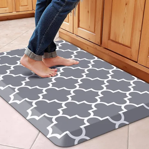 Vista 80 de WISELIFE Tapete de cocina acolchado antifatiga, 17.3 x 28 pulgadas, antideslizante, resistente, de PVC, ergonómico, impermeable, cómodo