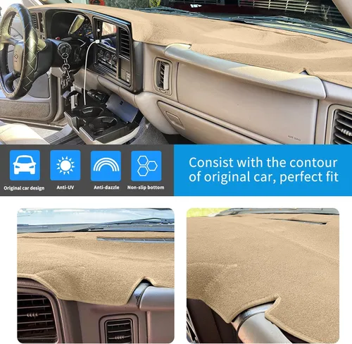 Vista 3 de Cubierta de salpicadero para Chevrolet Silverado 1500 2500 3500 1999-2006 Avalanche Chevy Tahoe Suburban GMC Sierra Yukon cubierta de tablero Beige