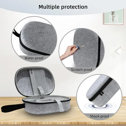 Vista 3 de AZURAOKEY Funda de transporte compatible con Vision Pro, a prueba de golpes, funda de viaje con bolsillo de malla, funda de gran espacio VR