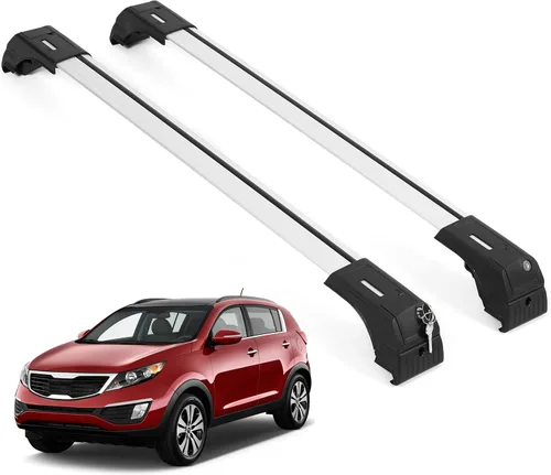 Vista 17 de ERKUL Barras transversales de techo resistentes para Kia Sportage 2011-2016 Barras transversales de aluminio Aero mejoradas con sistema