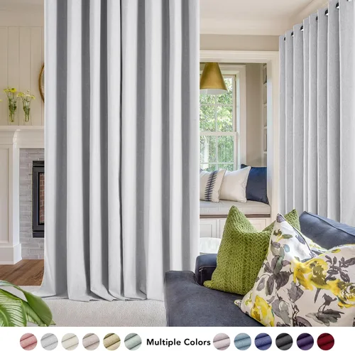 Vista 7 de Deconovo - Cortinas opacas 100% de lino sintético con ojales, cortinas para dormitorio y 2 paneles