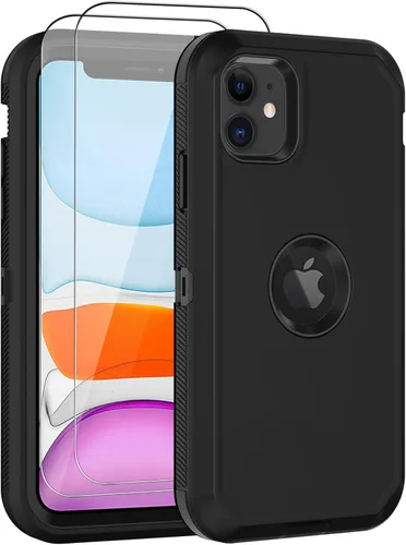 Vista 18 de Funda para iPhone 11, con protector de pantalla integrado, protección resistente contra caídas, cuerpo completo, a prueba de golpes, a prueba