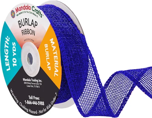 Vista 84 de Mandala Crafts Cinta de arpillera rosa con alambre de 1 pulgada de ancho para manualidades, rollo de 10 yardas de cinta rústica de arpillera