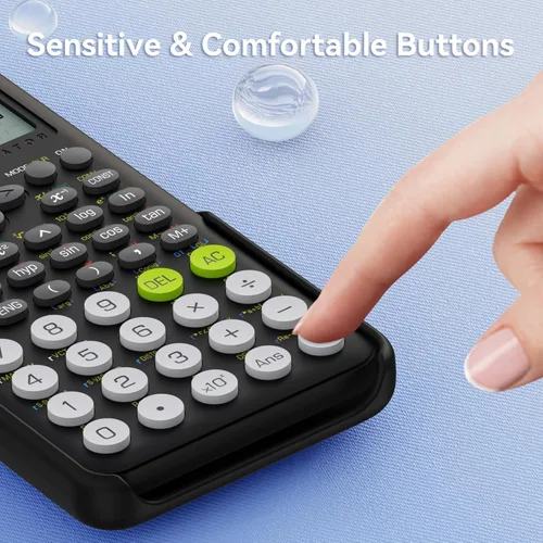 Vista 8 de Calculadora científica para estudiantes, Calculadora 991 MS para suministros de escuela secundaria y preparatoria con cubierta (negra)