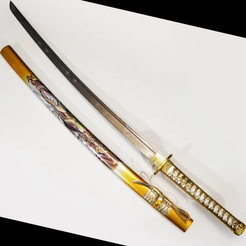 Vista 5 de Kamaiwo - Katana japonesa auténtica de acero de carbono de alta calidad 1045/1060 con templado en arcilla, forjada a mano, templada al calor