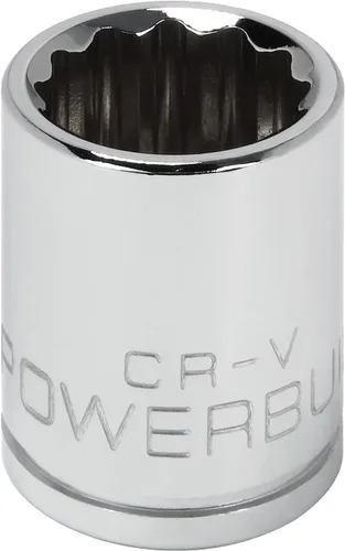 Vista 8 de Powerbuilt Enchufe poco profundo de 3/8 pulgadas x 1/4 pulgadas, enchufe de 12 puntos, hecho de cromo-vanadio, marcado de tamaño láser - 641000