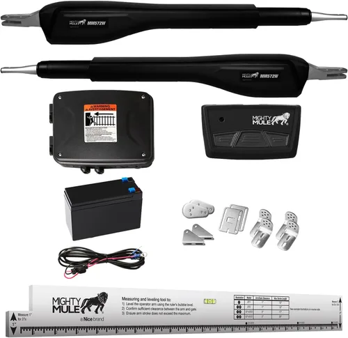 Vista 13 de Mighty Mule Abridor de puerta, listo para solar, abridor automático de puerta para puertas batientes individuales de hasta 850 libras o 18 pies