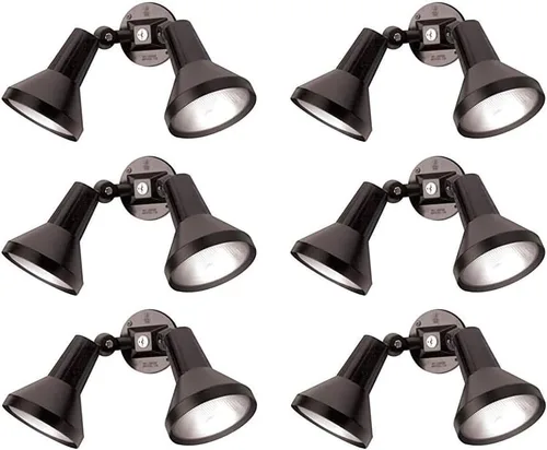 Vista 9 de Ciata Faro de Seguridad para Exteriores de 15" con 1 Cabezal, Cuerpo de Aluminio Fundido Resistente, 150W PAR38, Acabado Bronce Oscuro Resistente a