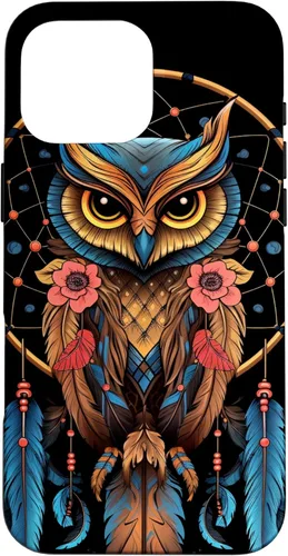 Vista 19 de Funda para iPhone 16 Owl Dreamcatcher Indio Nativo Americano Plumas Tribal Arts